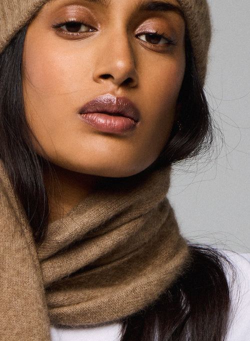 Echarpe Marron en Raccoon / Polyamide - MAJESTIC FILATURES