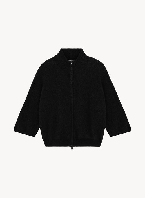 Cardigan in raccoon and polyamide - MAJESTIC FILATURES