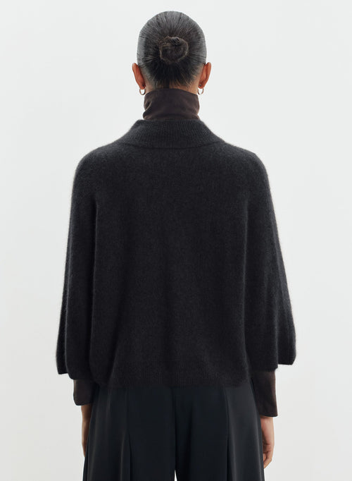 Cardigan in raccoon and polyamide - MAJESTIC FILATURES