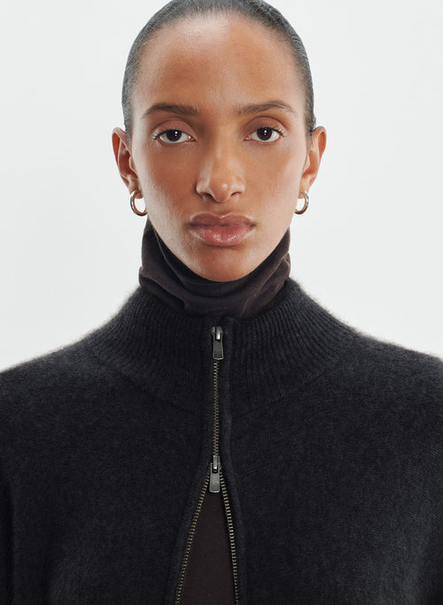 Cardigan in raccoon and polyamide - MAJESTIC FILATURES