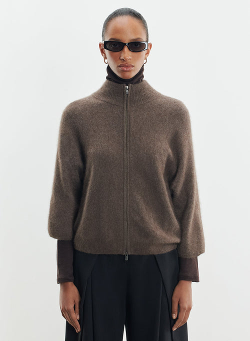 Strickjacke aus Waschbärwolle und Polyamid - MAJESTIC FILATURES