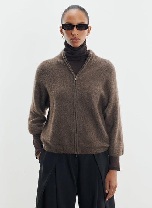 Strickjacke aus Waschbärwolle und Polyamid - MAJESTIC FILATURES