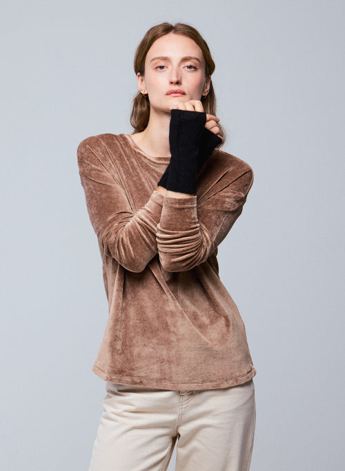 Mittaines Noires en Raccon wool / Polyamide - MAJESTIC FILATURES