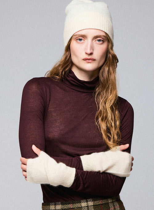 White Raccon wool / Polyamide mittens - MAJESTIC FILATURES