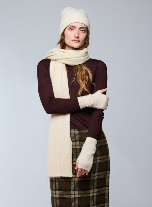 White Raccon wool / Polyamide mittens - MAJESTIC FILATURES