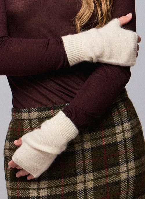 White Raccon wool / Polyamide mittens - MAJESTIC FILATURES