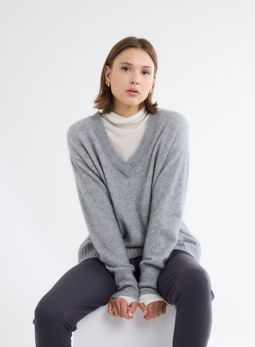 MAJESTIC FLOW SWEATER WOVEN TOP