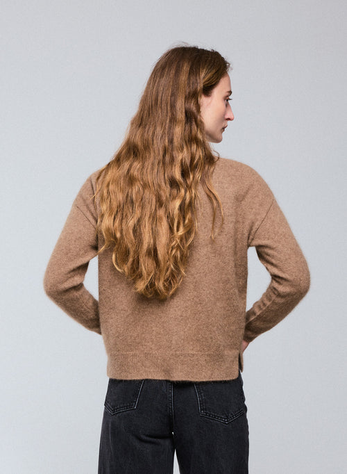 Pull Bison Col Rond Manches Longues en Raccoon / Polyamide - MAJESTIC FILATURES