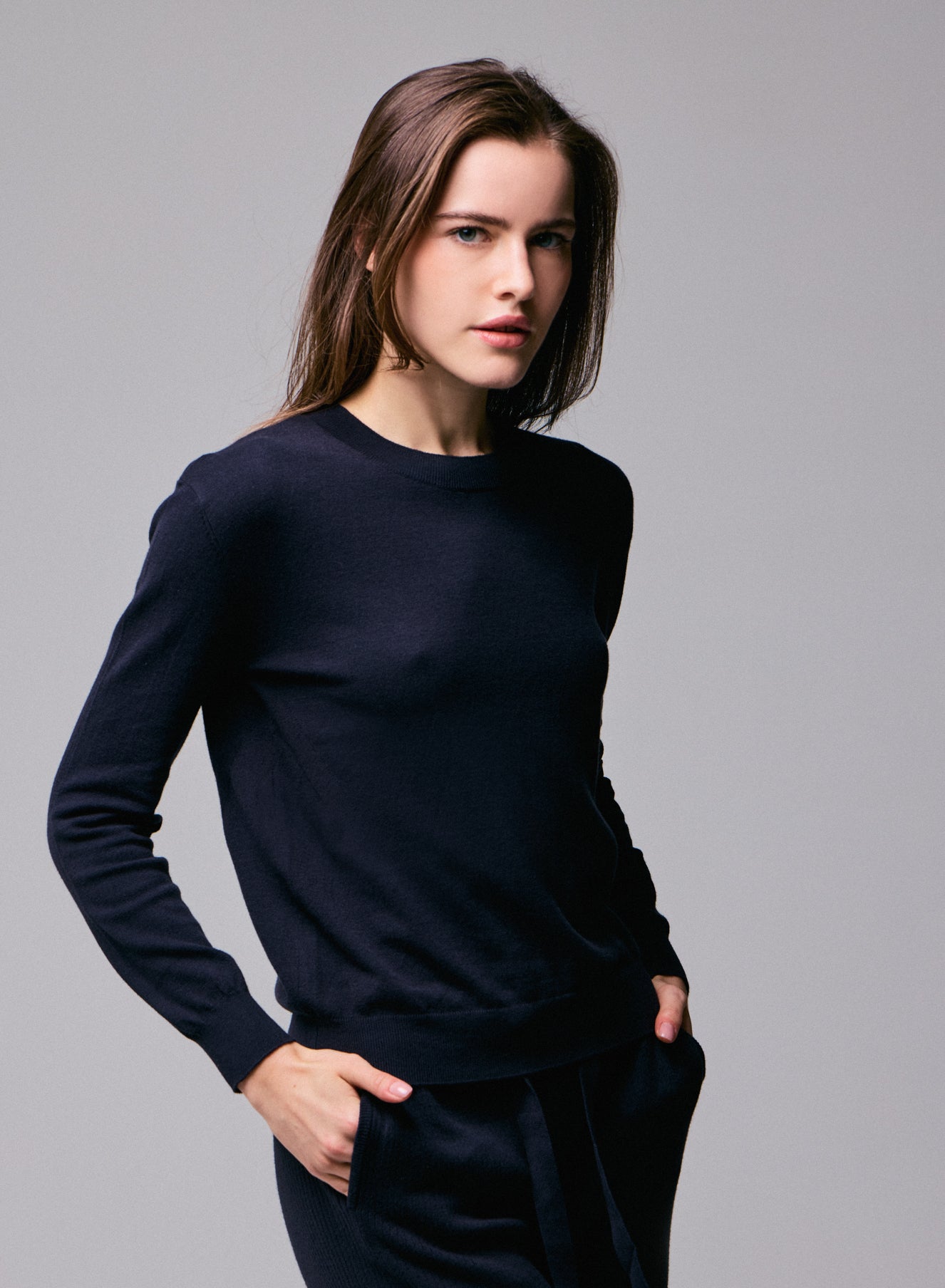 Robe Noire LuLu-Paris Manches Longues - Taille 38/40 (M) - Acrylique Et élasthanne, Style Moulant