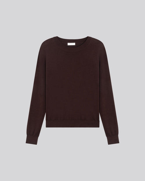 Pull Violet Col Rond Manches Longues en Coton organique / Elasthanne - MAJESTIC FILATURES