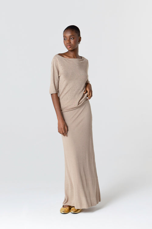 Rock aus Leinen in Wüstenfarbe - MAJESTIC FILATURES