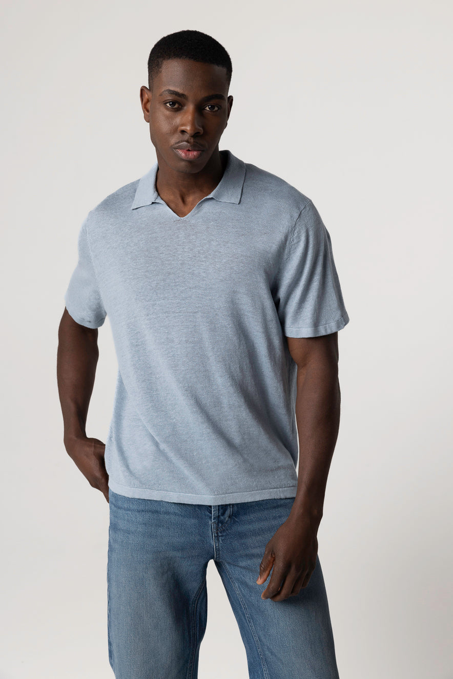 Chemise de nuit manches longues coton bleu gris femme | La Halle