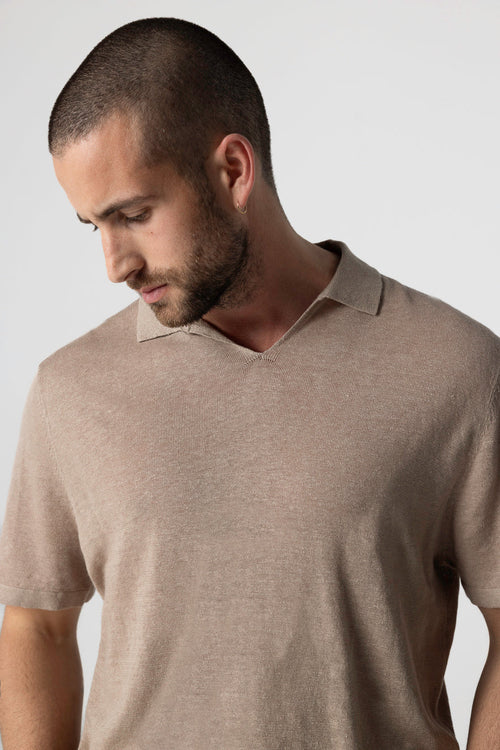 Polo Désert de manga corta de lino - MAJESTIC FILATURES