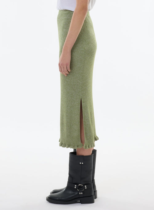 Jupe Verte en Viscose / Fibre irisée - MAJESTIC FILATURES
