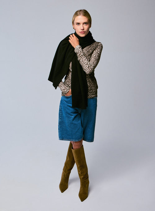 Schwarzer Kaschmir-Schal - MAJESTIC FILATURES