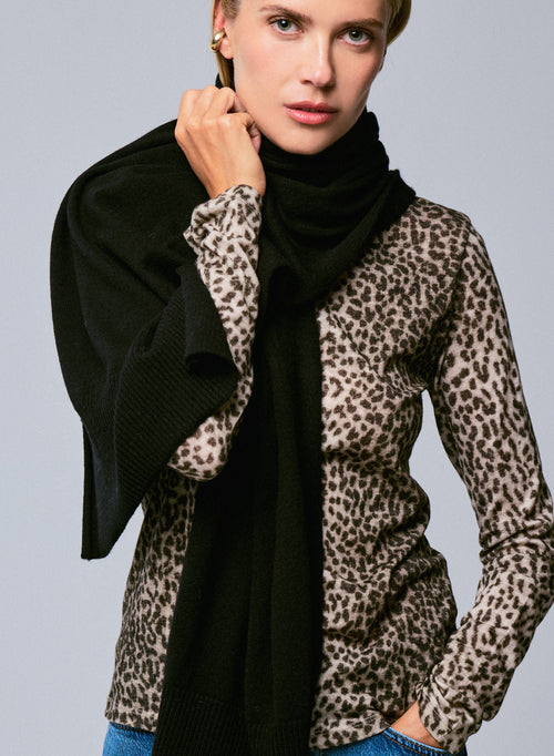 Schwarzer Kaschmir-Schal - MAJESTIC FILATURES