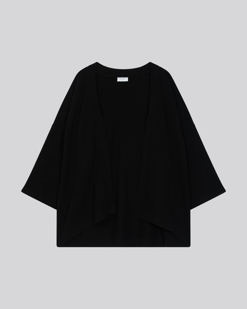 Chaleco Charlet de manga larga de lana merino negra MUJER