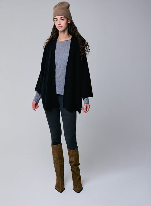 Black Long Sleeve Merino Wool Dog Collar Vest - MAJESTIC FILATURES