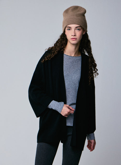 Black Long Sleeve Merino Wool Dog Collar Vest - MAJESTIC FILATURES