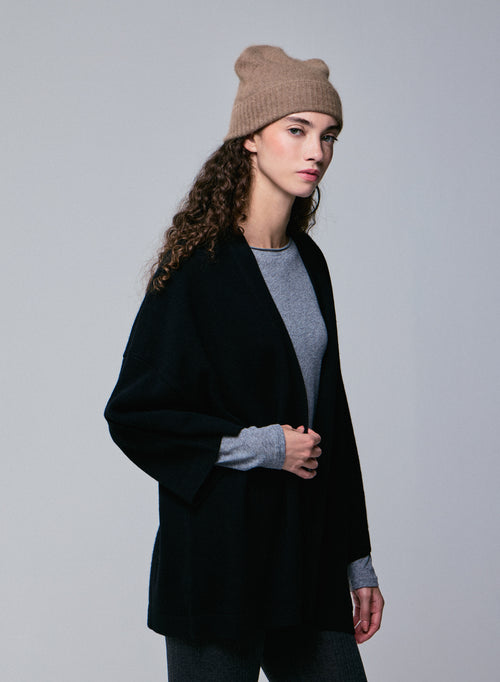 Black Long Sleeve Merino Wool Dog Collar Vest - MAJESTIC FILATURES