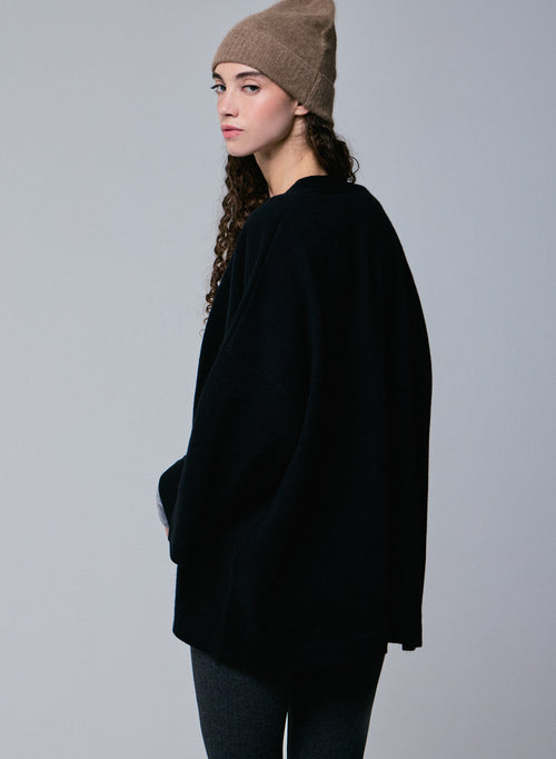 Black Long Sleeve Merino Wool Dog Collar Vest - MAJESTIC FILATURES