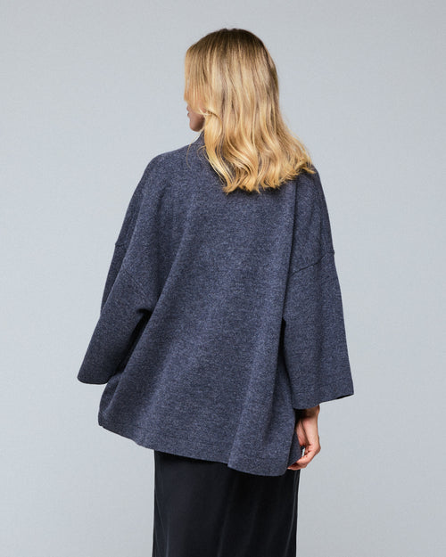 Cárdigan De Lana Merino Para Mujer - Cuello Alto, Manga Larga, Botones, Para Otoño E Invierno