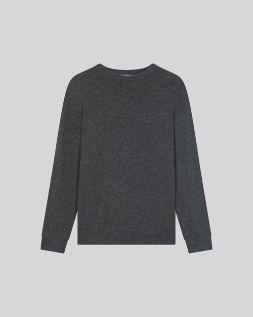 Pull Gris Col Rond Manches Longues en Laine merinos - MAJESTIC FILATURES