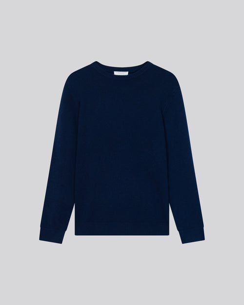 Polo à manches longues relaxed en jersey piqué lourd rayé - bleu Polo à manches longues relaxed en jersey piqué lourd rayé - bleu