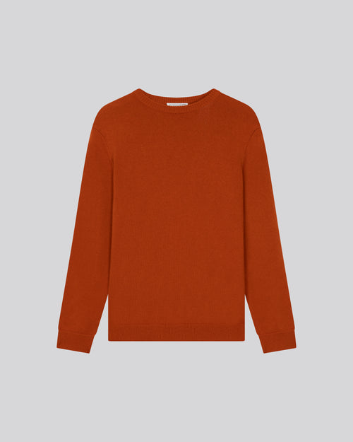 Pull Orange Col Rond Manches Longues en Laine merinos - MAJESTIC FILATURES