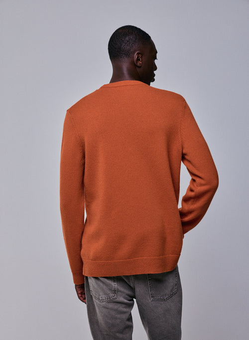 Pull Orange Col Rond Manches Longues en Laine merinos - MAJESTIC FILATURES