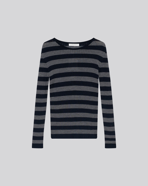 Pull Marine Col Rond Manches Longues en Laine merinos - MAJESTIC FILATURES