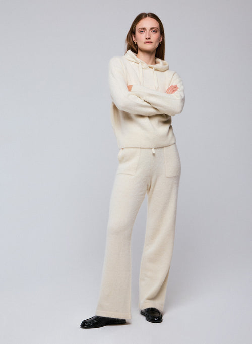 Pantalon Blanc en Alpaga / Polyamide / Elasthanne - MAJESTIC FILATURES