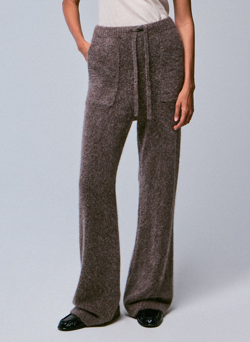 Pantalon Beige en Alpaga / Polyamide / Elasthanne - MAJESTIC FILATURES