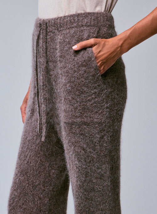 Pantalon Beige en Alpaga / Polyamide / Elasthanne - MAJESTIC FILATURES