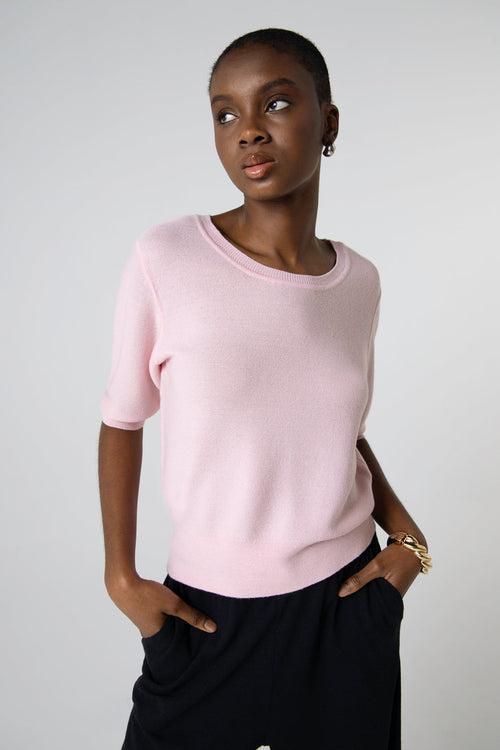 Pull Blossom Col Rond Manches Coudes en Laine merinos extrafine - MAJESTIC FILATURES