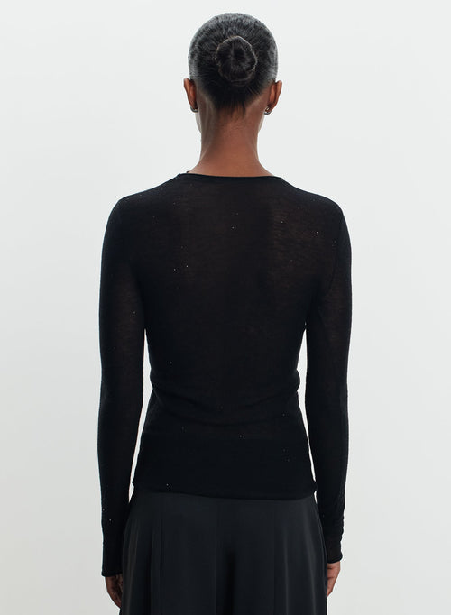 Sweater in wool and sequins  - MAJESTIC FILATURES