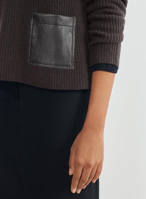Pullover aus leder und merinowolle - MAJESTIC FILATURES