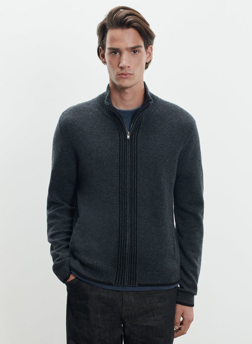 Wool and cashmere cardigan - MAJESTIC FILATURES