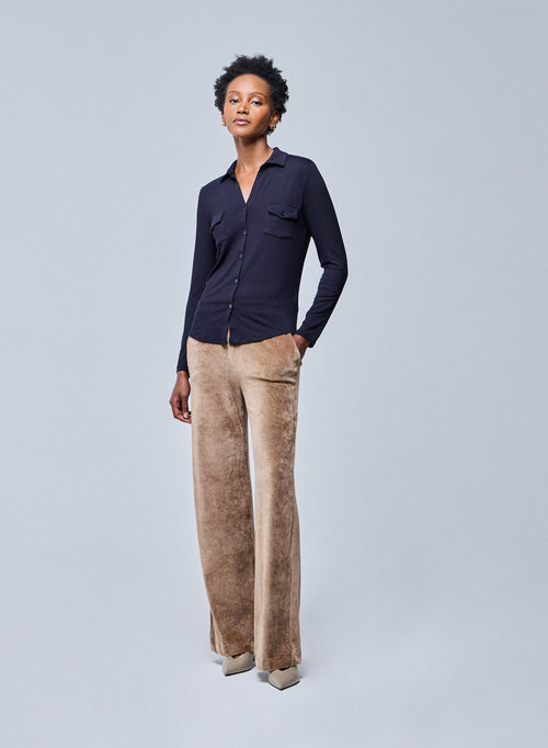 Chemise Marine Anna 2 poches en Viscose et Élasthanne - MAJESTIC FILATURES