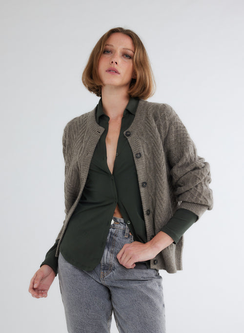 Chemise Vert Manches Longues FEMME Majestic Filatures – MAJESTIC