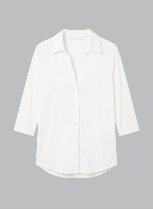 Chemise Crème Manches Trois quarts en Viscose / Élasthanne - MAJESTIC FILATURES