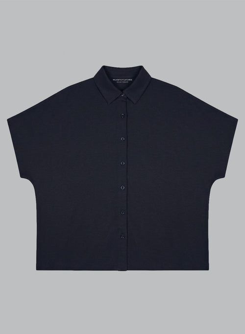 Chemise Marine Manches Courtes en Viscose / Elasthanne - MAJESTIC FILATURES