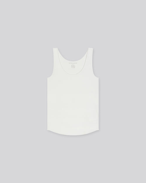 Débardeur Blanc Abby finitions bourdon en Viscose et Élasthanne - MAJESTIC FILATURES