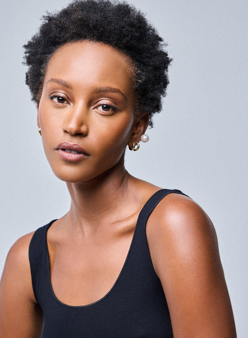 Abby U-Neck Tank Top with bourdon stitch in white and in Viscose / elastane.  Available on our e-shop. Secured payment. Customized customer service. - MAJESTIC FILATURES