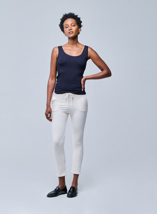 Débardeur Marine Abby finitions bourdon en Viscose et Élasthanne - MAJESTIC FILATURES