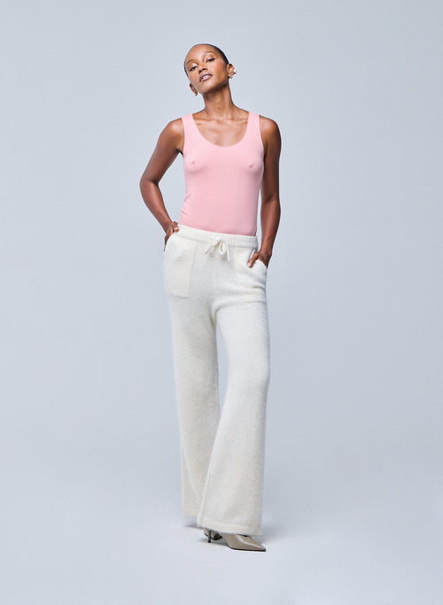 Pink sleeveless viscose/elastane tank top - MAJESTIC FILATURES