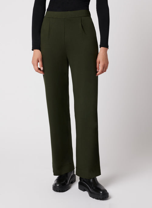 Pantalon Vert en Viscose / Elasthanne - MAJESTIC FILATURES