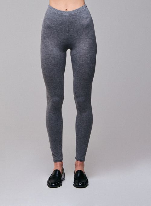 Legging Gris en Viscose / Elasthanne - MAJESTIC FILATURES