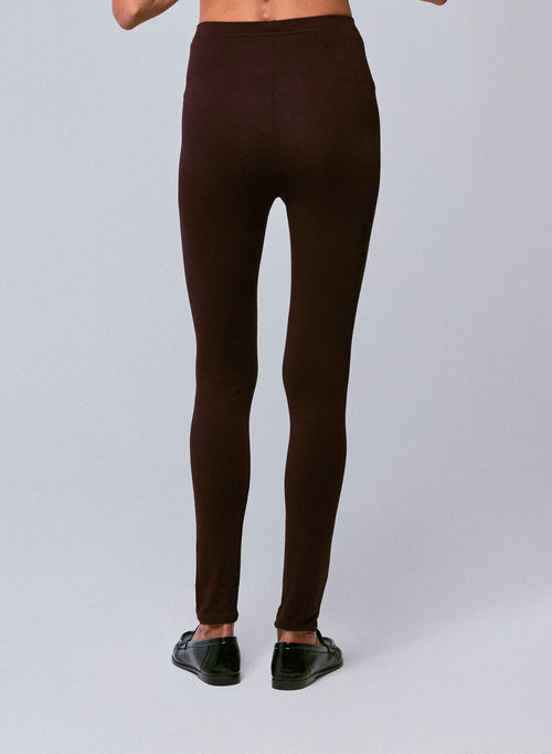 Pantalon Aubergine en Viscose / Elasthanne - MAJESTIC FILATURES