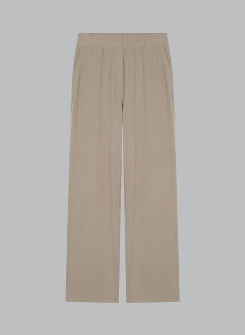 Viscose / Elastane Pants in Coffee lattee  - MAJESTIC FILATURES